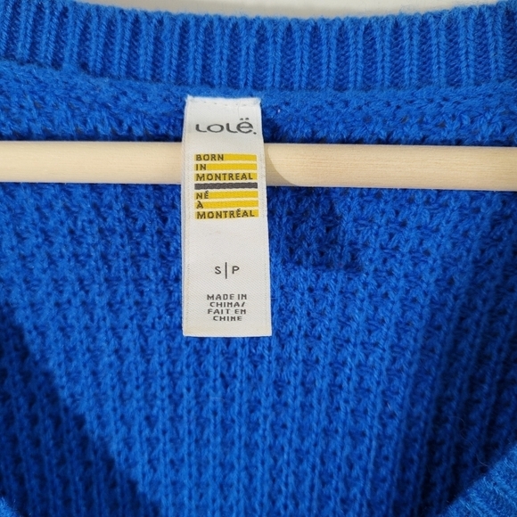 Lole Blue Wool Blend VNeck Kangaroo Pocket Sweater - Picture 9 of 13